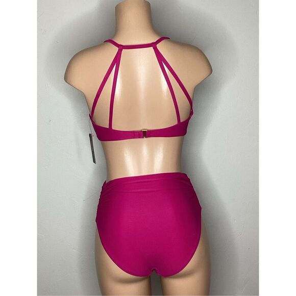New. Vince Camuto Fuchsia bikini set. L-top/S-bottom. Retails $154 - Picture 5 of 8